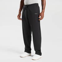 Vente en gros de pantalons de survêtement à jambes larges avec logo personnalisé, ourlet ouvert, pantalon de survêtement à coupe ample, tenues de pantalons en polaire technique essentielle épaisse