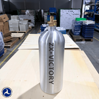 Cylindre de CO2 en aluminium de qualité alimentaire ZX Factory Direct DOT, 2,5 lb, 5 lb, 10 lb, 20 lb, réservoir CGA320 pour machine à boissons gazeuses, logo personnalisé