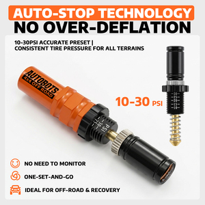 Kit de Válvulas Desinfladoras de Neumáticos con Parada Automática Ajustable (10-30 Psi), 4 Piezas, Herramienta de Desinflado de Neumáticos Atornillable para Todoterreno <span class=keywords><strong>4x4</strong></span> (Con <span class=keywords><strong>5</strong></span> Tapas de Válvula) - Product Image 3