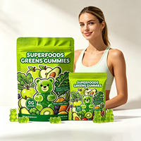 Bonbons gommeux super-alimentaires verts avec fibres prébiotiques, probiotiques et extraits végétaux pour le soutien de la digestion et la nutrition quotidienne
