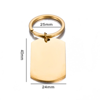 Moderner Edelstahl Blanko Rechteckiger ID-Anhänger Schlüsselanhänger Charm für DIY Schmuckherstellung Personalisiertes Jubiläumsgeschenk