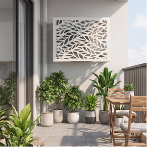 Cache-climatiseur décoratif multifonctionnel en <span class=keywords><strong>aluminium</strong></span> découpé au laser YOD pour entrepreneurs en CVC, écran de protection extérieur résistant aux intempéries pour générateur de piscine - Product Image 3