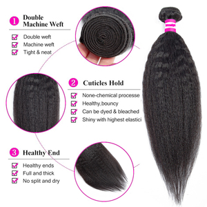 Yeswigs Yaki Dei Capelli Umani Pacchetto 100% Lordo Cuticola Allineati Visone Umani Brasiliani Dei Capelli Del Virgin Del Tessuto Crespo Fasci di Rette - Product Image 5
