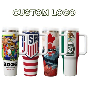 Gobelet isotherme personnalisé pour événements sportifs, 40 oz, avec poignée, vente en gros, souvenir d'équipe, cadeaux pour les Coupes du Monde - Product Image 1