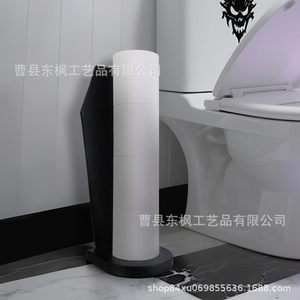 Portarrollos de papel higiénico estilo ataúd gótico, diseño de madera independiente en color negro para baño - Product Image 2