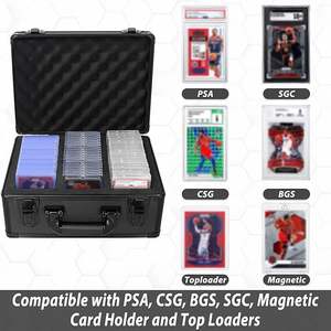 Étui pour cartes classées - Boîte de rangement pour cartes classées en aluminium compatible avec 100 plaques de cartes, l'étui pour cartes de sport convient aux PSA, CSG, - Product Image 3