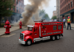 Modellino di Camion dei Pompieri in Lega TR, Scala 1:36, Trazione 6X4, Veicolo di Emergenza Giocattolo - Product Image 2