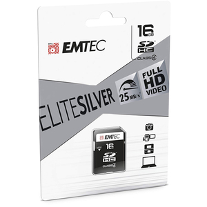 Emtec SDHC <b>Memory</b> <b>Card</b> 16GB Class 4 EliteSilver (ECMSD16GHC4) - Product Image 2