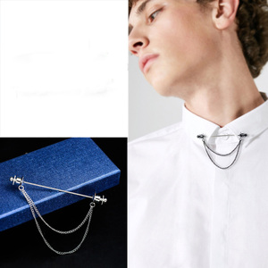 Cadena de borla de <span class=keywords><strong>metal</strong></span> personalizada para hombres, <span class=keywords><strong>collar</strong></span> de camisa, pin <span class=keywords><strong>bar</strong></span>, venta al por mayor - Product Image 5