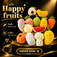 Jouets en peluche, poupées fruits mignonnes, poupées oreillers, poupées pour machine à griffes, cadeaux de mariage, coussins décoratifs, cadeaux, rembourrés en coton PP, 11-30 cm