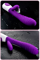 Vibromasseur Lapin Rechargeable USB, Baguette Vibrante Point G, Stimulateur Clitoridien, Godemiché, Jouets Sexuels pour Femmes, Jouet Sexuel pour Masturbation Féminine