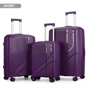 Stylish Multi-Color Three-Piece PP Material <strong>Suitcase</strong> <strong>Light</strong> <strong>Weight</strong> Simple Style-20/24/28 Size for Traveling and Campus Use - Product Image 3