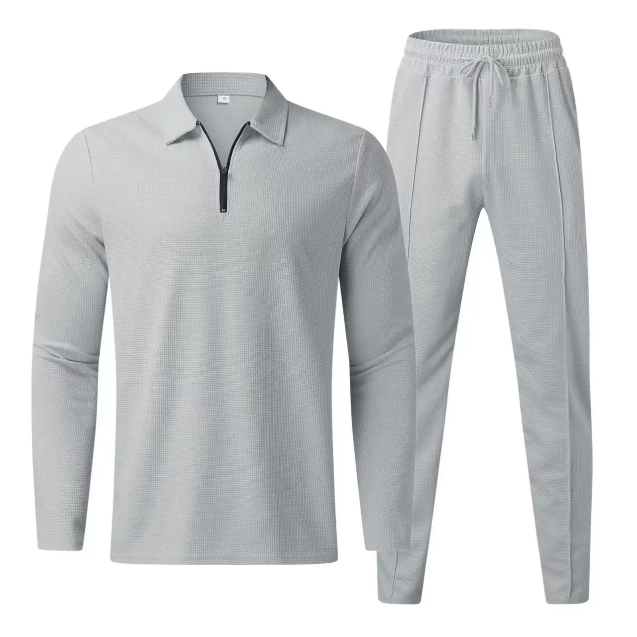 2023 Spring Autumn Custom logo Men's Polo Long Sleeve top and Pants Casual Set sportswear 2 piece sets men