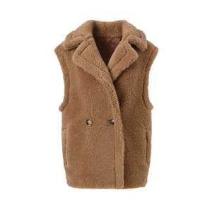 <span class=keywords><strong>Chaleco</strong></span> de piel de cordero grueso y cálido para invierno 2023, <span class=keywords><strong>chaleco</strong></span> clásico de oso de peluche para <span class=keywords><strong>mujer</strong></span> - Product Image 1