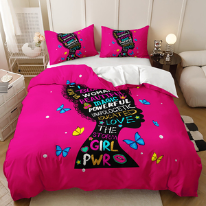Modern Fashion 3D Purple <strong>Bedding</strong> Set <strong>Personalised</strong> Black Girl Four Seasons Duvet Cover - Product Image 6