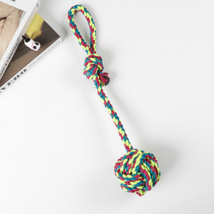 Pet Rope Ball Toy Chew Resistant Dental <b>Dog</b> Toy Medium Size <b>Pull</b> <b>Along</b> Knot Toy For Puppies - Product Image 1