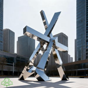 Sculpture en acier inoxydable d'art abstrait moderne personnalisée Senzhao, sculpture en métal - Product Image 5