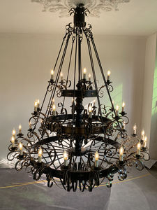 Retro Amerika besi hitam seni lampu gantung besar untuk Villa Lobby rangkap rumah Hotel gereja seni galeri pencahayaan langit-langit tinggi - Product Image 6