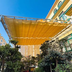 Vague tissée télescopique pare-soleil <span class=keywords><strong>filet</strong></span> extérieur pare-soleil <span class=keywords><strong>filet</strong></span> maison auvent HDPE crème solaire tissu ombre maille - Product Image 2