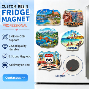 Imán de Refrigerador con Relieve 3D de Poliresina, Diseño Personalizado ODM OEM, Molino de Viento con Cúpula Azul Costera - Product Image 3