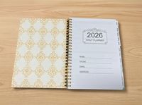 Agenda hebdomadaire et mensuel tropical 2026 avec onglets et pochette intérieure, organiseur spirale 6,5x8,5 avec autocollants