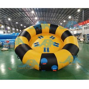 Bote Giratorio Inflable para Agua, Juego Acuático para Playa, Bote Disco Inflable Remolcable Flotante <span class=keywords><strong>Saturn</strong></span> - Product Image 5