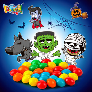 Bonbons croquants et moelleux inspirés de Skittles, saveurs personnalisées pour Halloween, best-sellers, durée de conservation de 18 mois, sucreries halal - Product Image 3