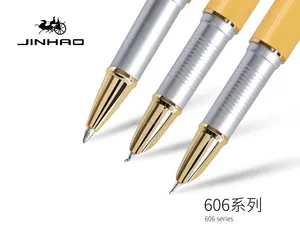 JInhao brand Classic black metal fountain pen with custom logo for business gift promotional ball pen roller pen