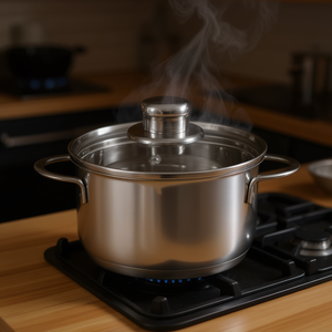 Meat <b>Pot</b> Saturn Stainless Steel 24 Cm With Lid For Cooking <b>Soup</b> And Stock - Product Image 3