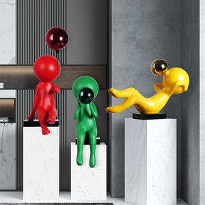 Figurine de personnage de dessin animé, modèle de sculpture de <span class=keywords><strong>film</strong></span> TV, ornements de Noël, fille soufflant <span class=keywords><strong>des</strong></span> bulles, ballon en résine - Product Image 2