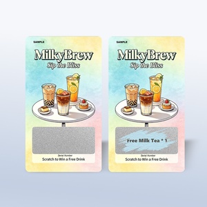 Tarjetas Rasca y Gana Personalizadas al por Mayor, Cupón de Descuento para Té con Leche, con Logotipo Personalizado, Impresión Offset para Promociones Comerciales - Product Image 2