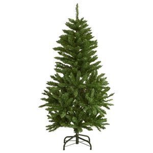 W2B VidaXL personalizzabile medio albero di natale artificiale di alta qualità PVC metallo moderno Pre-Lit Design verde incernierato per decorato - Product Image 1