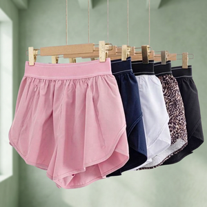 Women's Quick Drying Skinny Fit Nylon/Spandex Sports Shorts High Elastic Waist Lining Breathable Fitness Shorts Zipper Pocket - Product Image 2