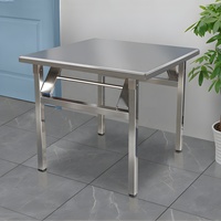 Table de Repas Carrée Pliante en Acier Inoxydable, Table de Mariage Pliable et Portable pour Extérieur/Intérieur, Maison, Restaurant, Banquet
