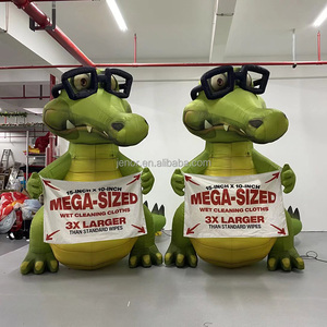 Dragón Verde Inflable Gigante Personalizado de Jenor, Escultura de Dinosaurio Inflable de Dibujos Animados con Gafas - Product Image 1