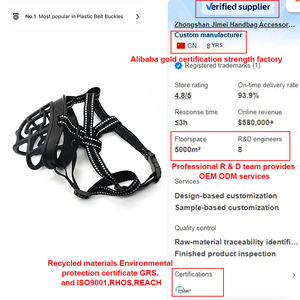 중형 ~ 대형 개를위한 맞춤형 로고 개 안전 총구 부드러운 통기성 플라스틱 공장 가격 조정 가능 기능 - Product Image 5