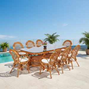 Juego de Comedor de Ratán Moderno JAVA para Uso Comercial en Hoteles y Restaurantes, Muebles de Restaurante, Mesa Larga No Plegable para Interiores/Exteriores - Product Image 2