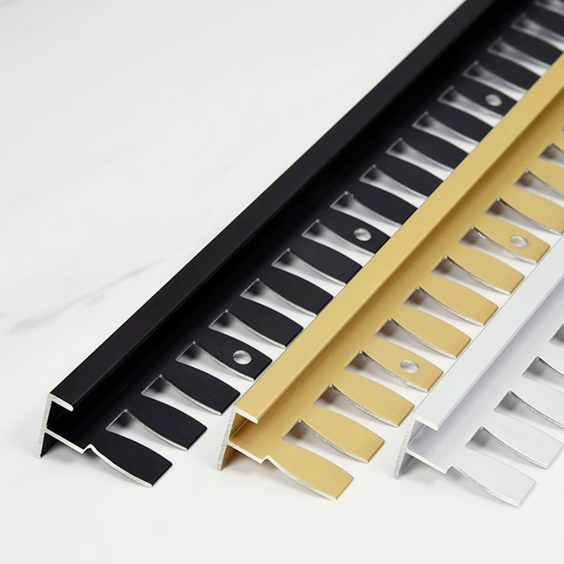 Современная отделка золотом 2,6 м F-образный край Bullnose Веселая плитка с Бусиной дугообразной полосой алюминиевая керамическая угловая для использования в квартире