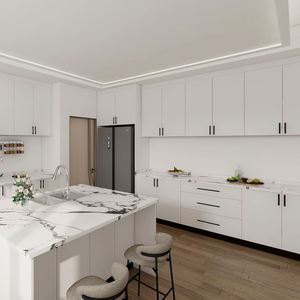 Gabinetes de Cocina Modernos Personalizados SANTOPOVA con Construcción de Madera Contrachapada y MDF, Protector Contra Salpicaduras, Accesorios para Fregadero, Garantía de por Vida - Product Image 1