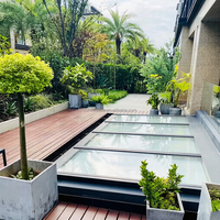 Puits de lumière modulaire en verre fixe automatique avec isolation thermique, pare-soleil intégré et système de drainage, installation rapide pour véranda de villa