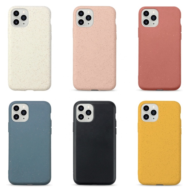 Newest Factory Price Wheat Straw 100% Eco-Friendly Shockproof Biodegradable Back Cover for iPhone 12 Mini Pro Max Phone Case