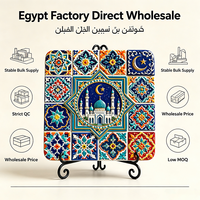 Panneau de carrelage en résine de style Iznik islamique personnalisé, ornement 3D, mosquée, croissant de lune, motif géométrique, décoration du Ramadan, vente en gros