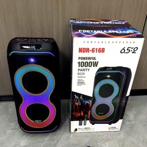 NDR-616B Đảng Xe đẩy ngoài trời kép 6.5 inch Home TWS USB không dây Surround đài phát thanh RGB 40 Wát BT Loa dài loa - Product Image 4