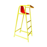 Chaise d'arbitre de badminton et de volley-ball portable, mobile, durable, en tube d'acier rond jaune, pour balle en plumes d'oie