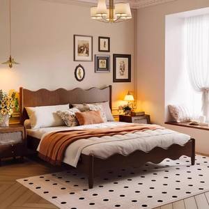 Cadre de <span class=keywords><strong>lit</strong></span> ondulé en bois massif pour projets hôteliers et d'appartements – Prêt à l'emploi, taille/couleur personnalisables, commande en gros, durable pour usage commercial - Product Image 5