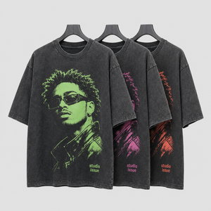Camiseta OEM ODM de 300 g/m² de algodón pesado con lavado desgastado, corte oversize, hombros caídos, estilo boxy, con gráfico y logotipo personalizado para hombre - Product Image 2