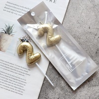 Kinder Geburtstagstorte Zahlenkerze Champagner-Gold Kuchendekoration Ballonkerze für Partys