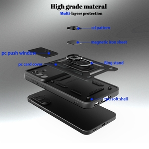 Custodia Protettiva Antiurto in TPU PC con Design a Copertura Scorrevole per Fotocamera e Anello di Supporto per Samsung <span class=keywords><strong>Galaxy</strong></span> A37 5G - Product Image 6