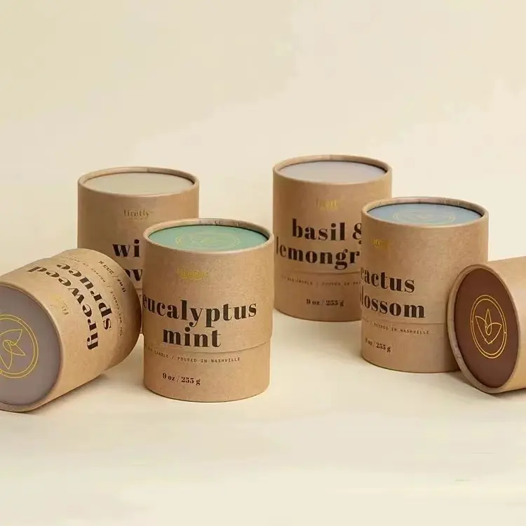 Embalaje de tubo de papel personalizado, ecológico, caja de embalaje de té de grado alimenticio de lujo