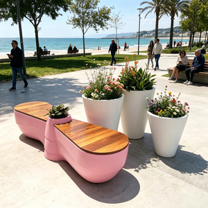 Asientos Artísticos GRC con Macetero, Muebles de Paisaje Personalizados, Asiento Público Único para Mobiliario Urbano - Product Image 6